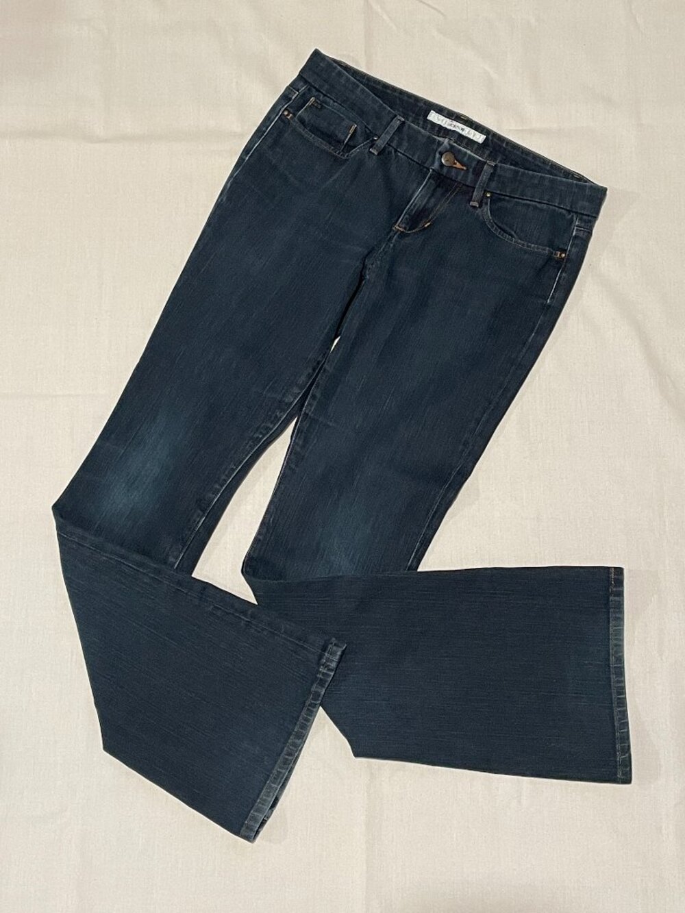 Joe's Jeans low rise bootcut "rocker fit" jeans with dark blue wash